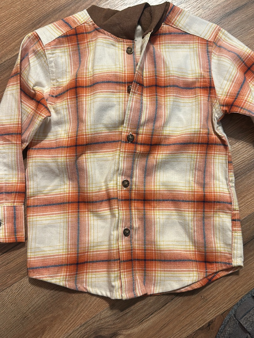 Carter's Orange Plaid Button-Down Shirt